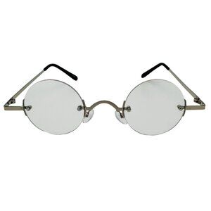 6020 | Silver Small Rimless Lens Clear Lens Glasses